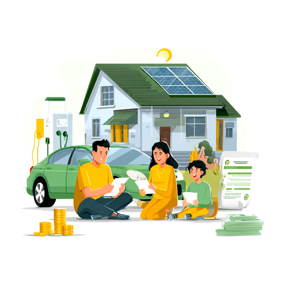 Famille de Brossard bénéficiant d’une installation électrique Instélec